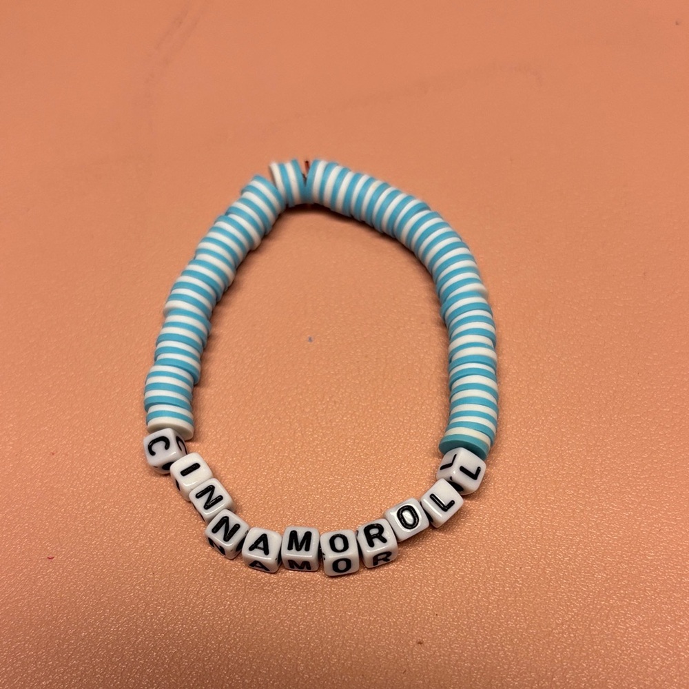 Blue and White Beaded Bracelet